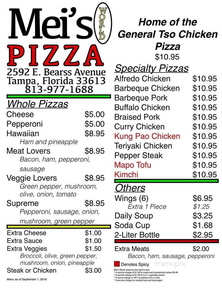 Mei's World Pizza and Salads - Tampa, FL