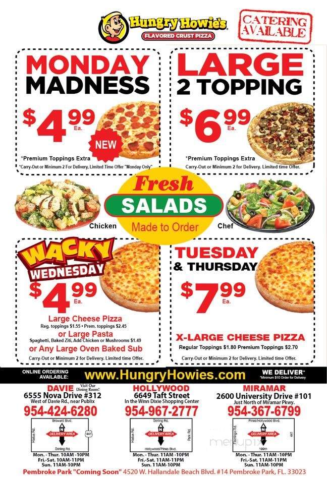 Hungry Howie's Pizza & Subs - Fort Lauderdale, FL menu_pic