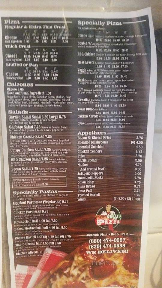 LuLu's Pizzeria & More - Glen Ellyn, IL menu_pic