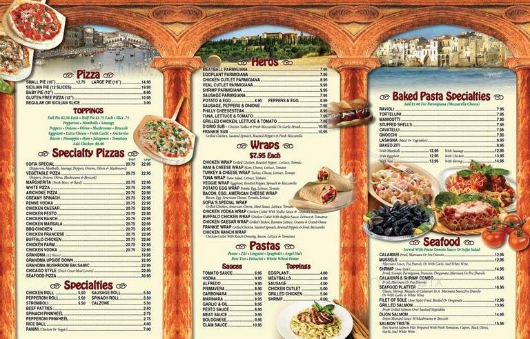 Sofia's Pizza - Brooklyn, NY menu_pic