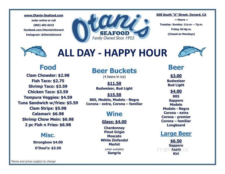Otani Izzy Fish Mkt and Restaurant - Oxnard, CA