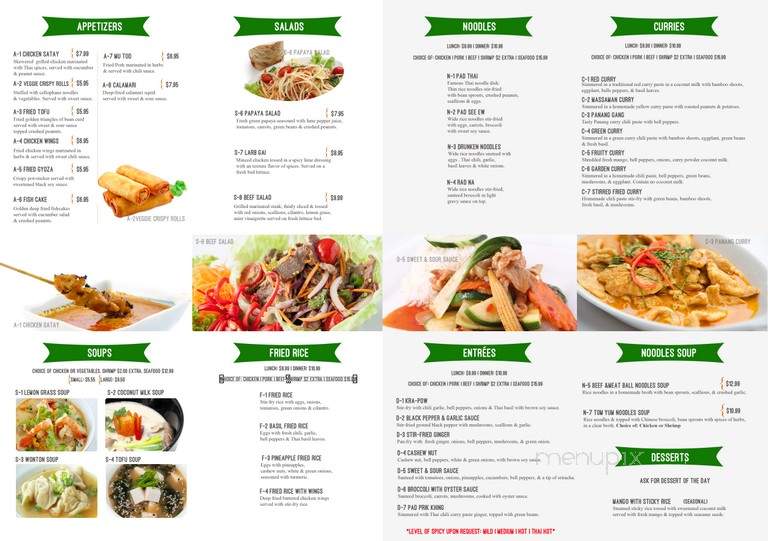 Thai Garden Cuisine - Goldsboro, NC menu_pic