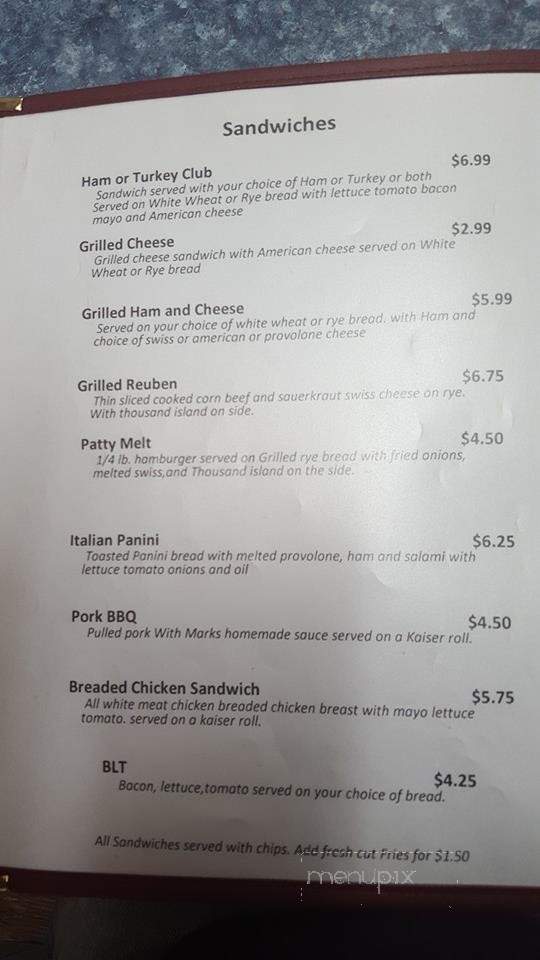 Marks Family Restaurant - Cogan Station, PA menu_pic