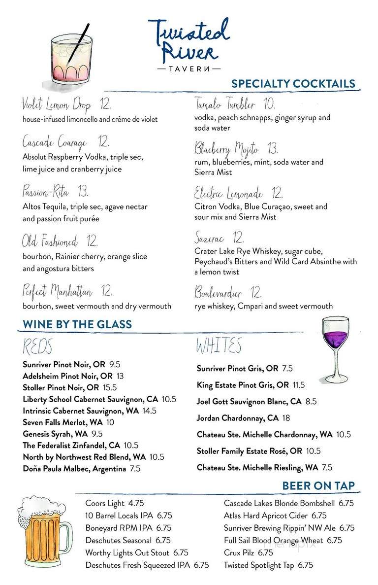 Twisted River Tavern - Sunriver, OR menu_pic