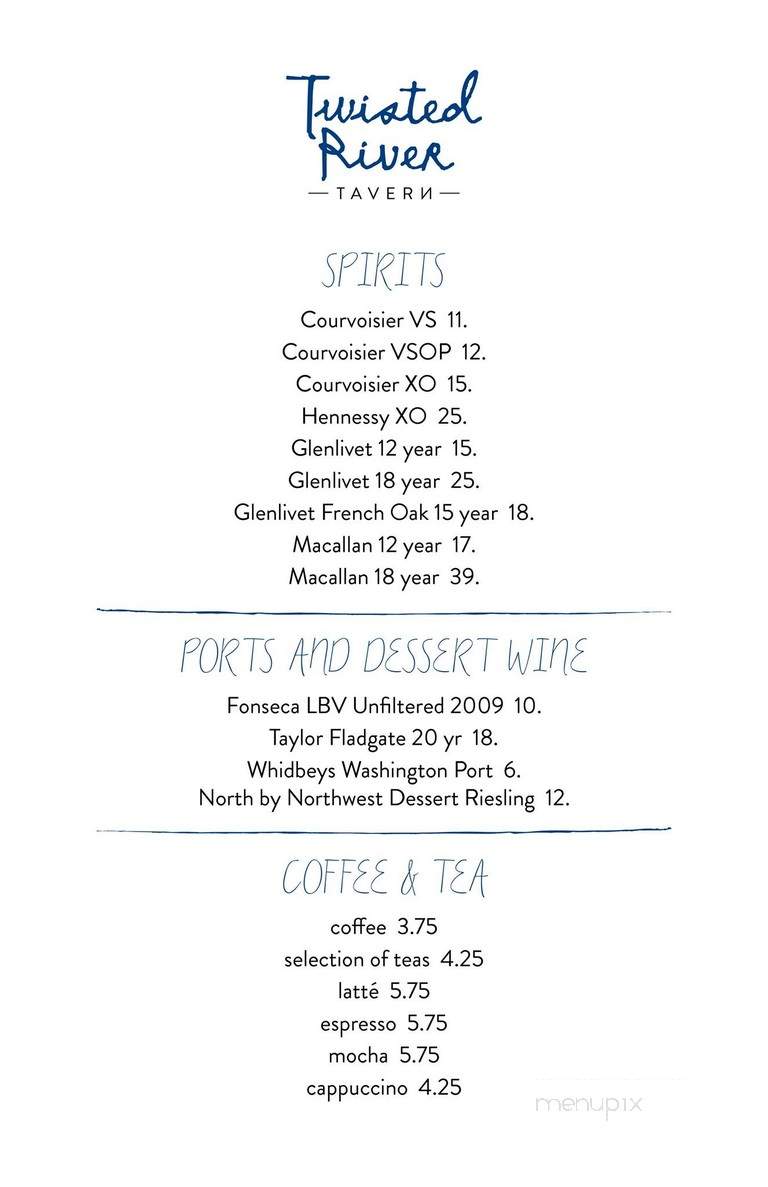 Twisted River Tavern - Sunriver, OR menu_pic