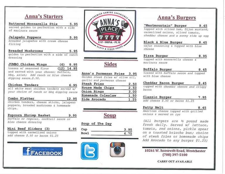 Anna's Place - Westchester, IL menu_pic