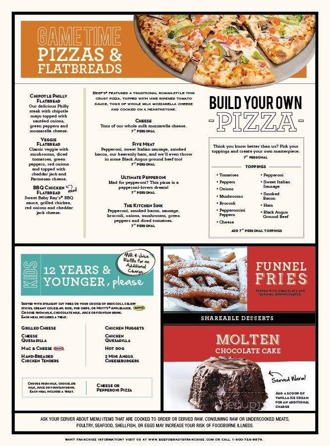 Beef 'O' Brady's Cortland - Cortland, OH menu_pic