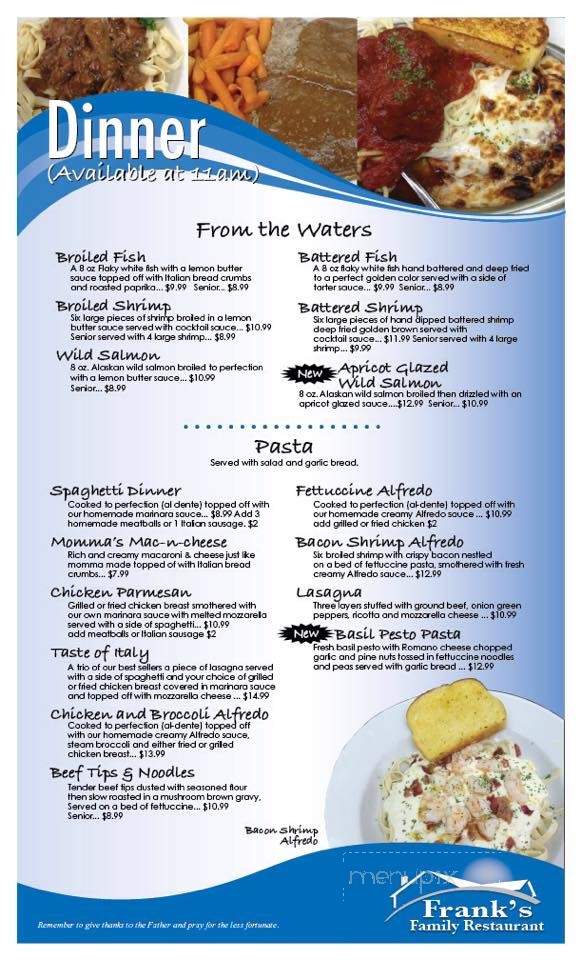 Frank's Family Restaurant - Alliance, OH menu_pic
