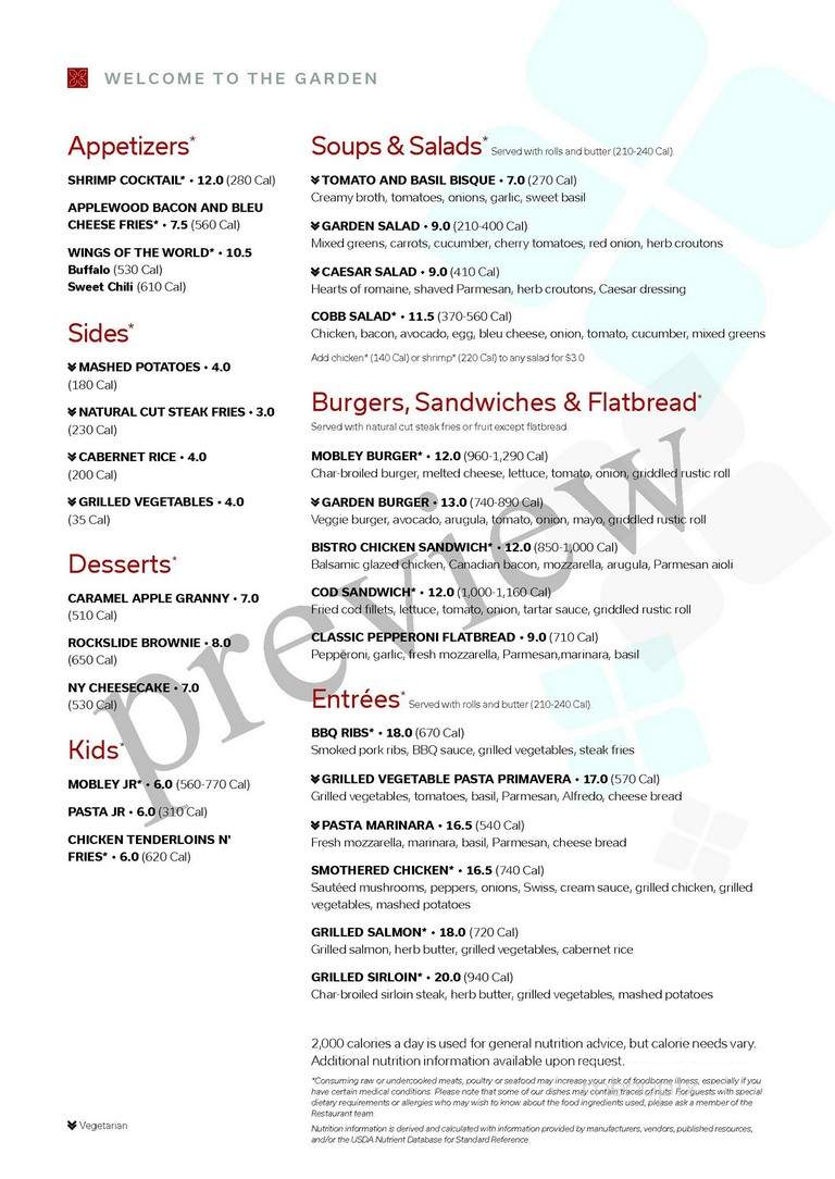 Garden Grille & Bar - Breinigsville, PA menu_pic