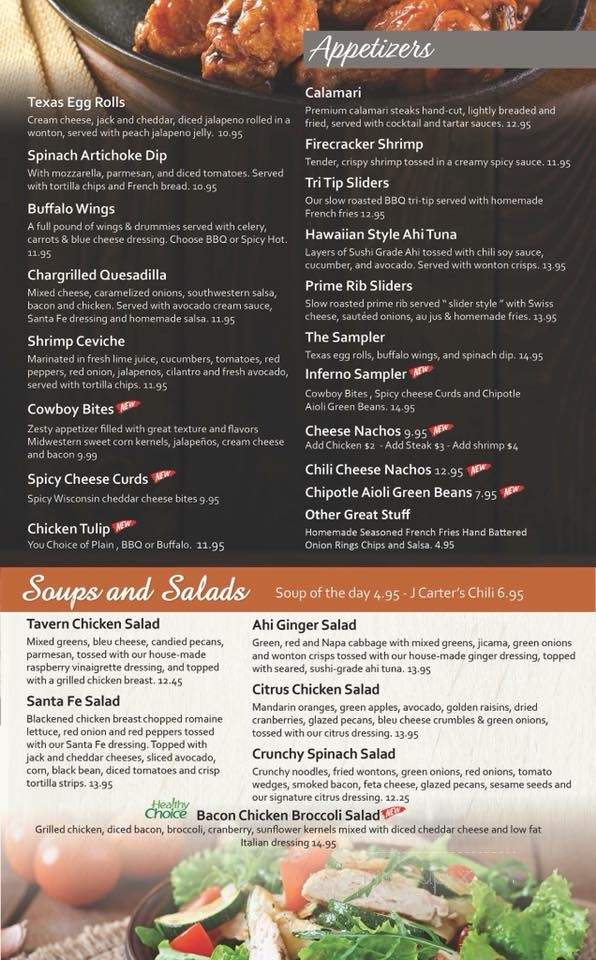 J. Carter's Tavern Grill - Murrieta, CA menu_pic