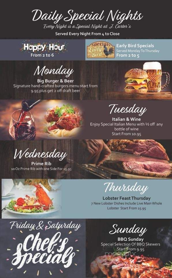 J. Carter's Tavern Grill - Murrieta, CA menu_pic