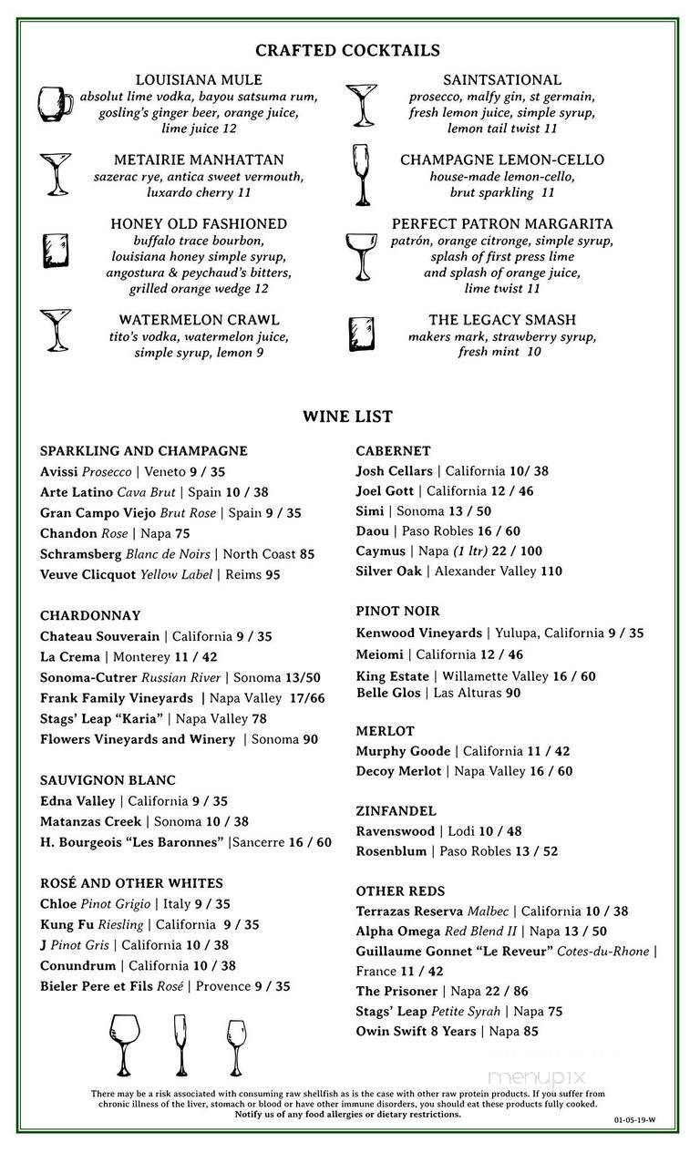 Legacy Kitchen - New Orleans, LA menu_pic