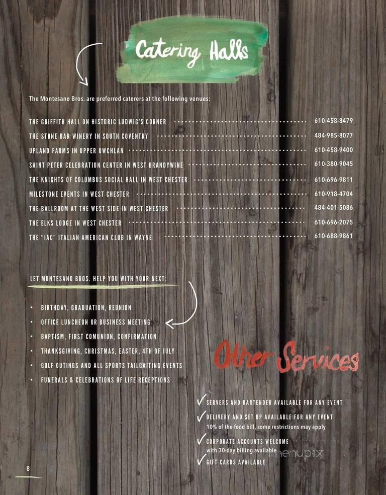 Montesano Brothers - Pottstown, PA menu_pic