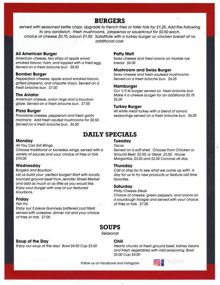 Veterans of Foreign Wars Truax-Longmire Post 8483 - Madison, WI menu_pic