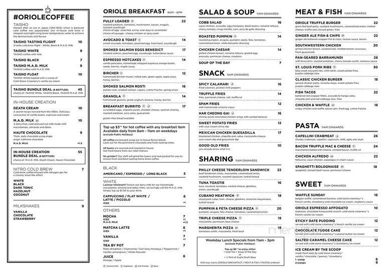 Oriole Cafe - Berea, OH menu_pic