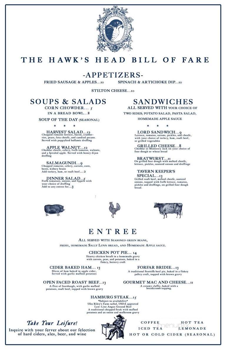 Hawk's Head Public House - Yucaipa, CA menu_pic