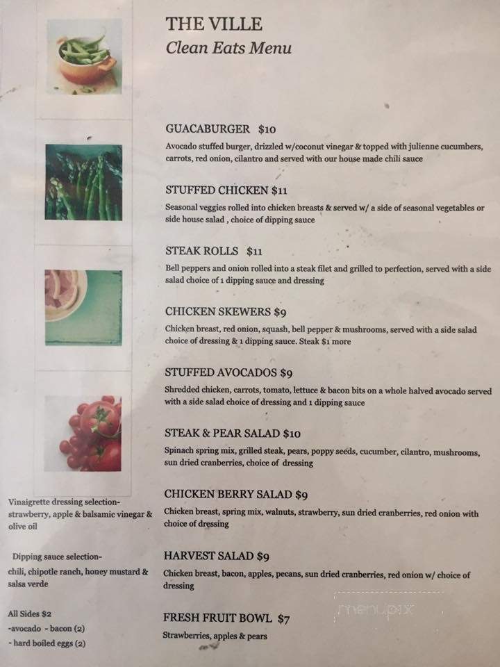 Ville - Marysville, CA menu_pic