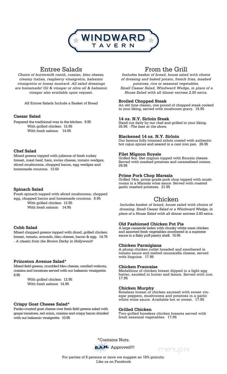 Windward Tavern - Brick, NJ menu_pic