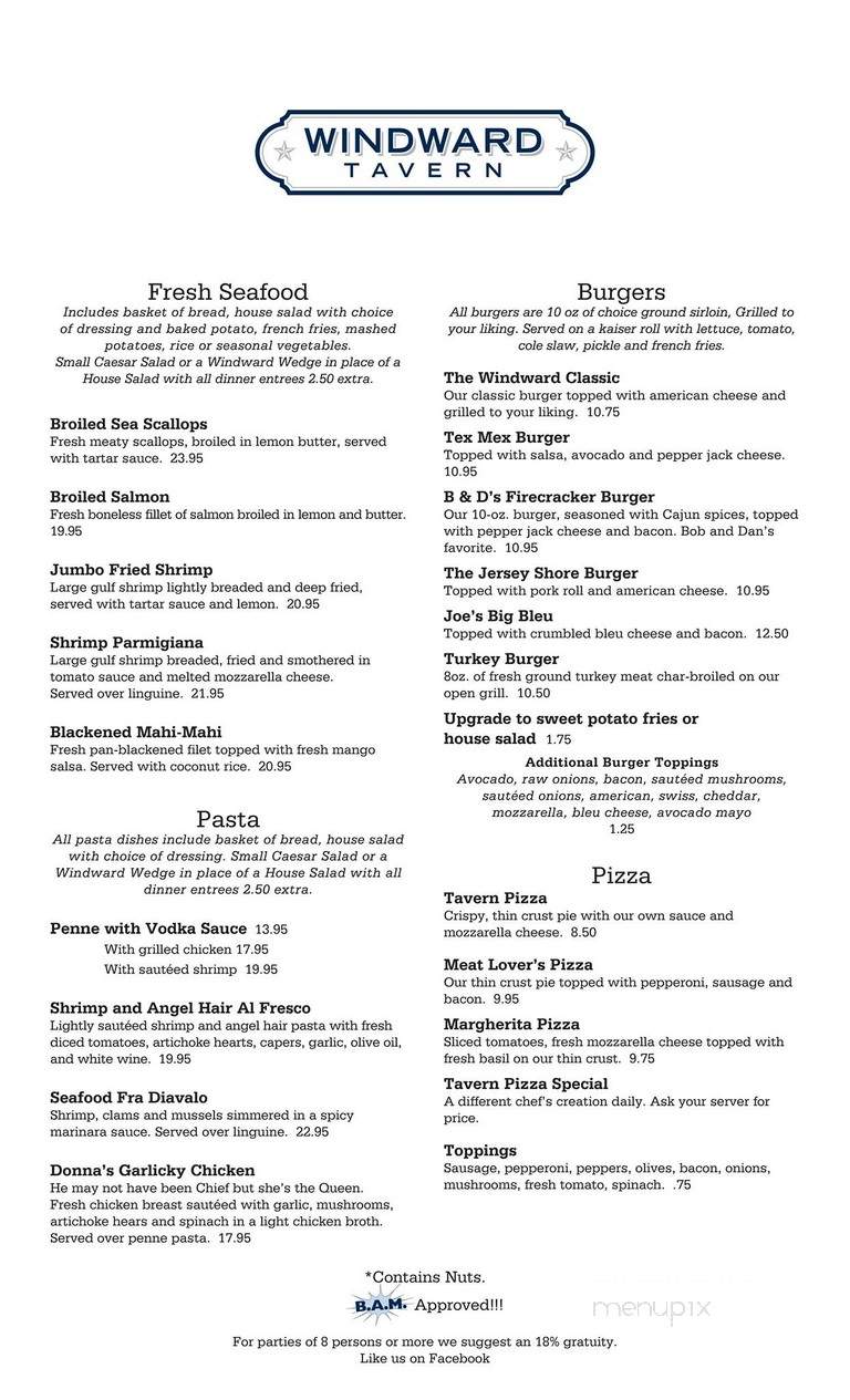 Windward Tavern - Brick, NJ menu_pic