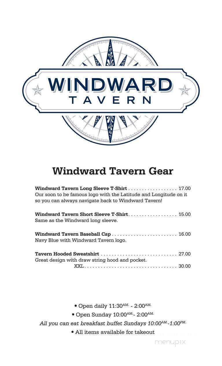 Windward Tavern - Brick, NJ menu_pic
