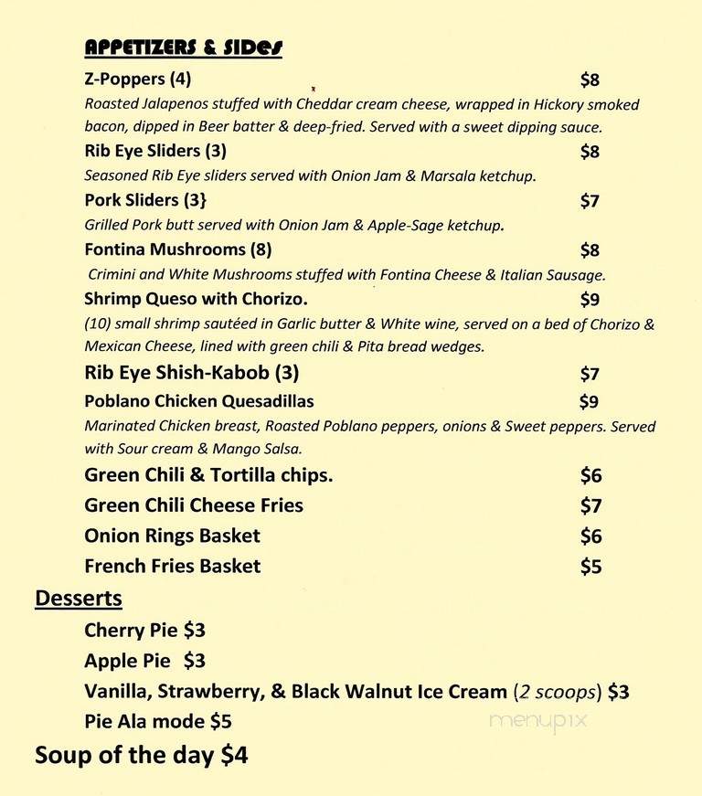 Zephyr Lounge - Aurora, CO menu_pic