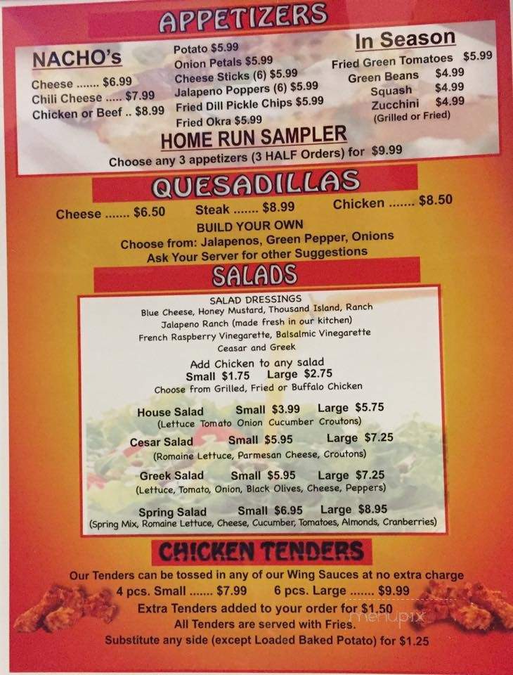 Bb's Sports Bar & Grill - Douglasville, GA menu_pic