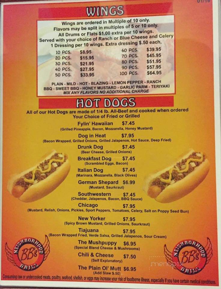 Bb's Sports Bar & Grill - Douglasville, GA menu_pic