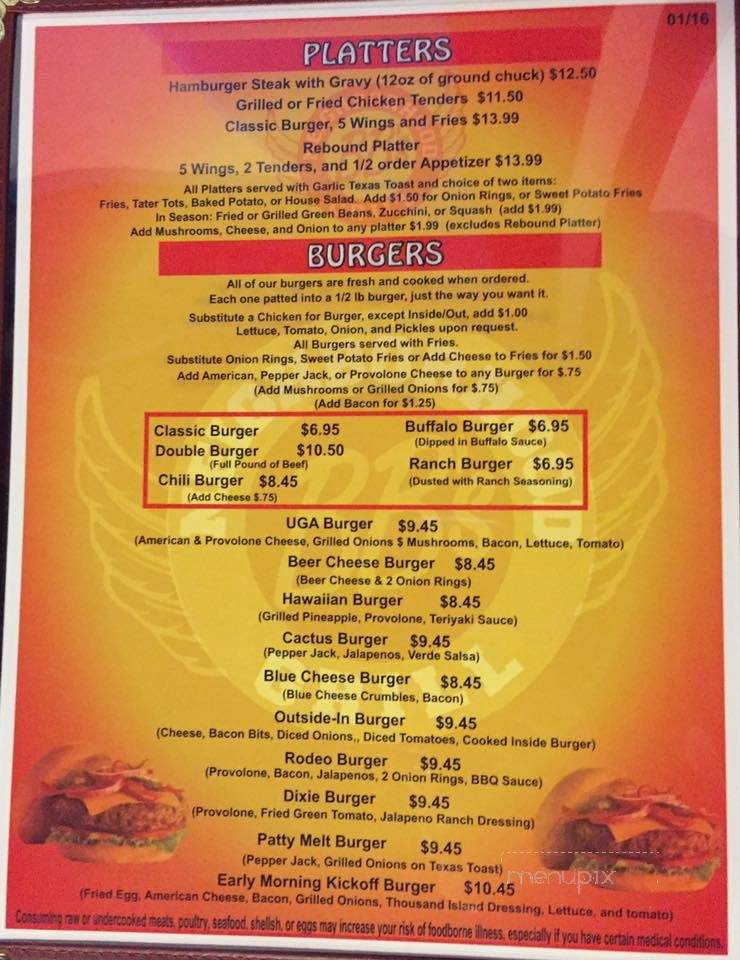 Bb's Sports Bar & Grill - Douglasville, GA menu_pic