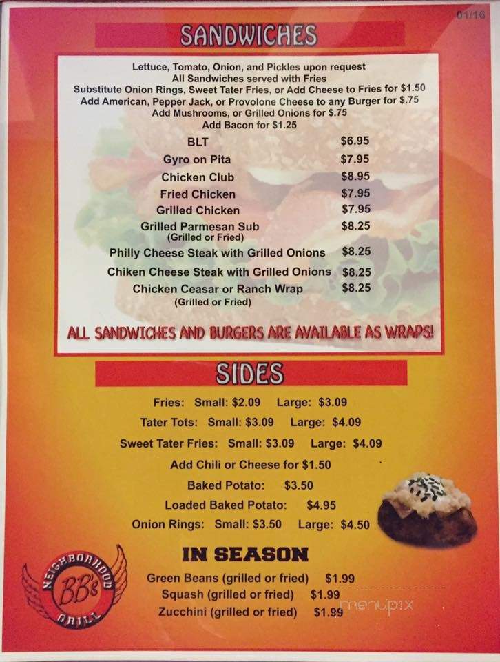 Bb's Sports Bar & Grill - Douglasville, GA menu_pic