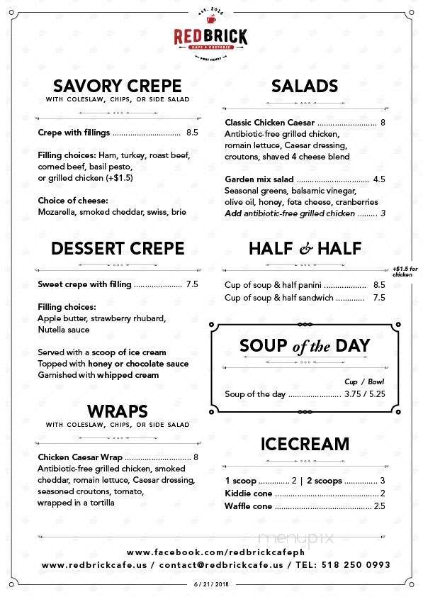 Red Brick Cafe - Brooklyn, NY menu_pic