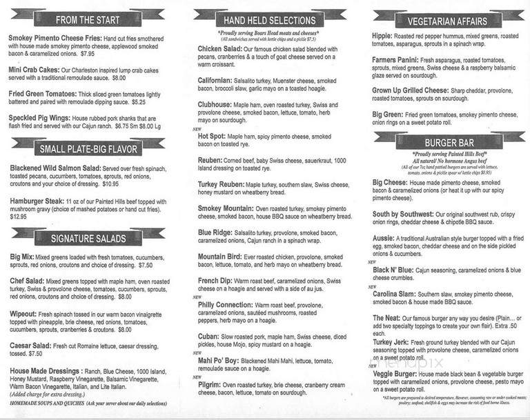 Harvest House Restaurant - Landrum, SC menu_pic