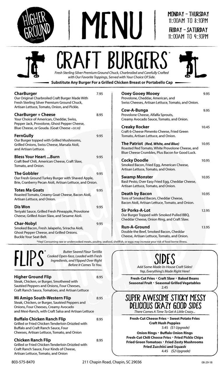 Homemades Restaurant - Chapin, SC menu_pic