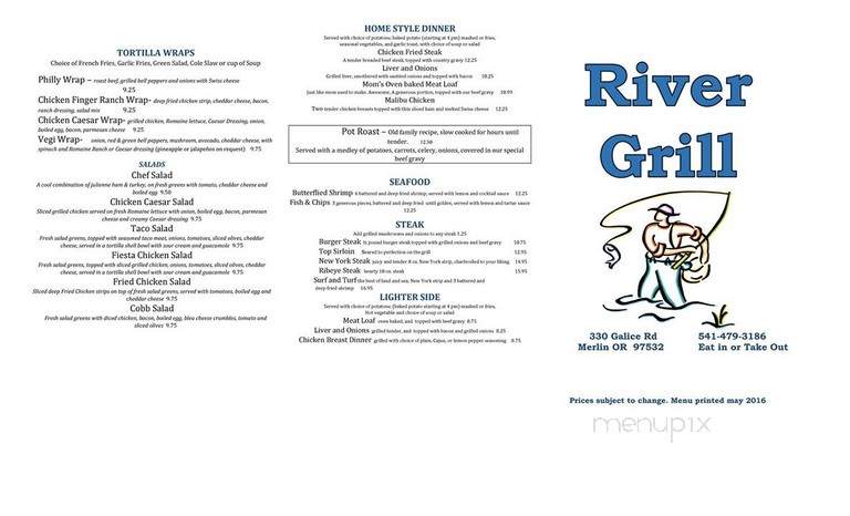 River Grill - Merlin, OR menu_pic