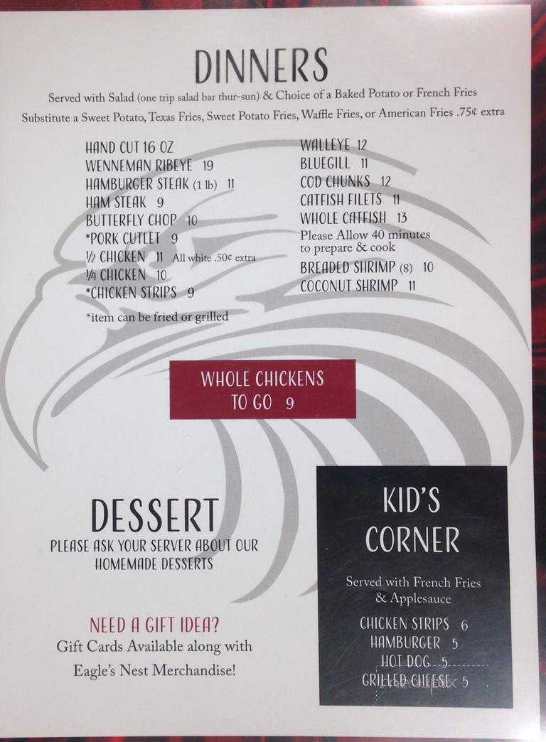 Eagle's Nest Restaurant - Aurora, CO menu_pic