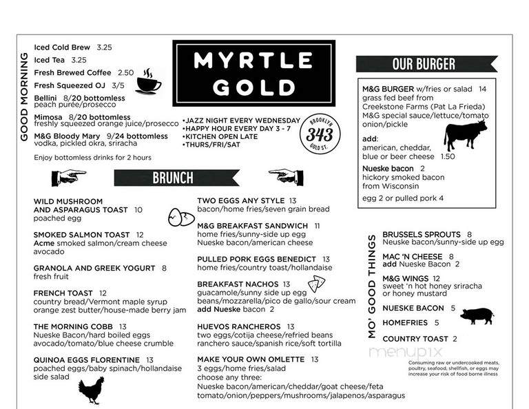 Myrtle & Gold - Brooklyn, NY menu_pic