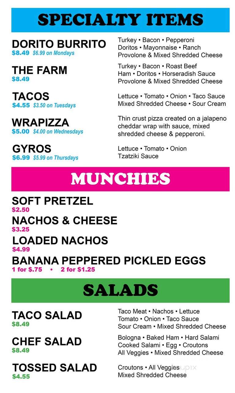 Niki's Quick Six - Spring Church, PA menu_pic