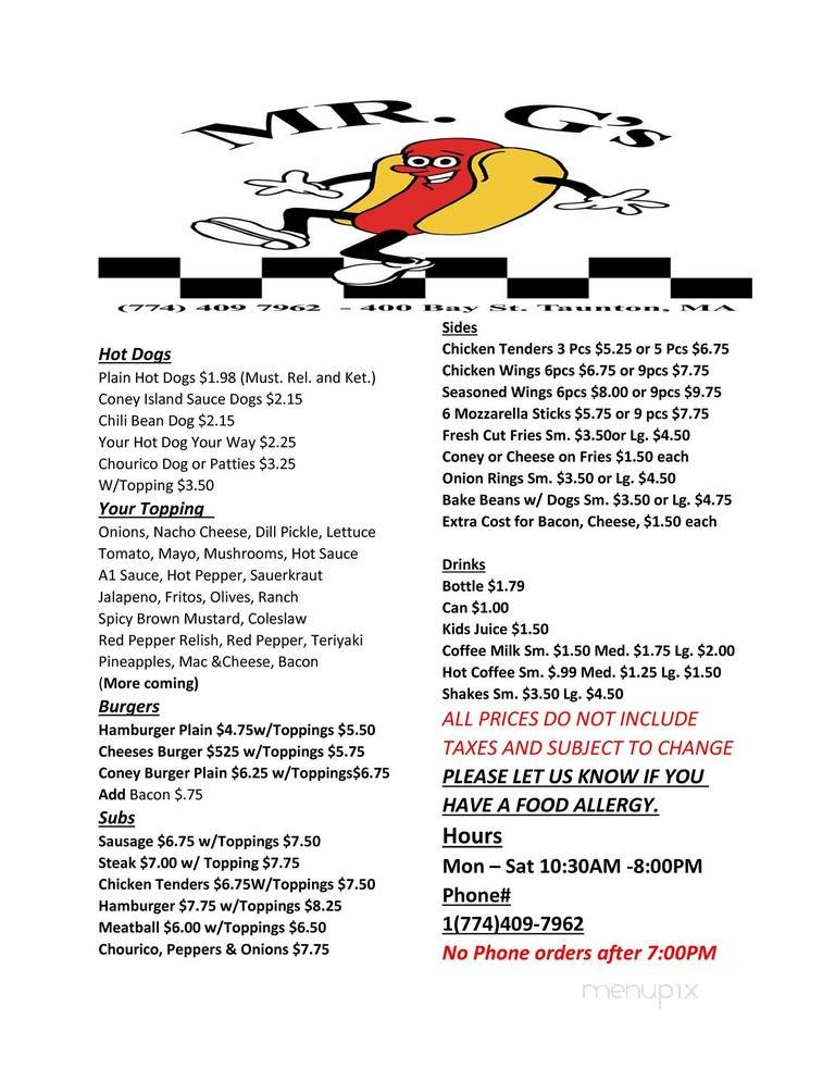 D's Dogs and More - Taunton, MA menu_pic