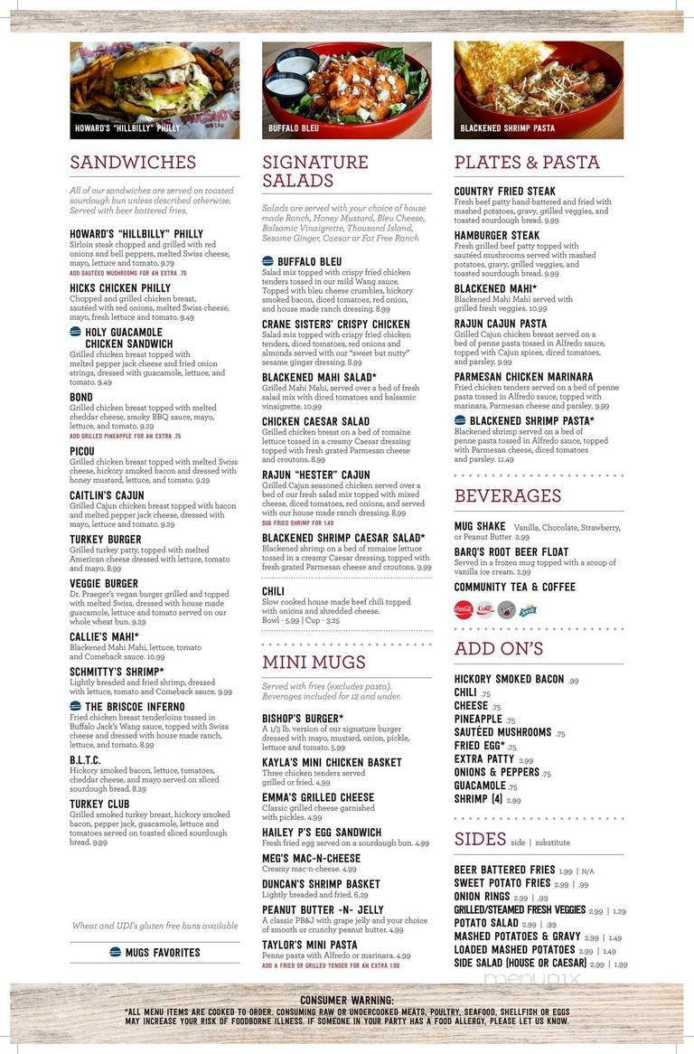 Mugshots menu new arrivals