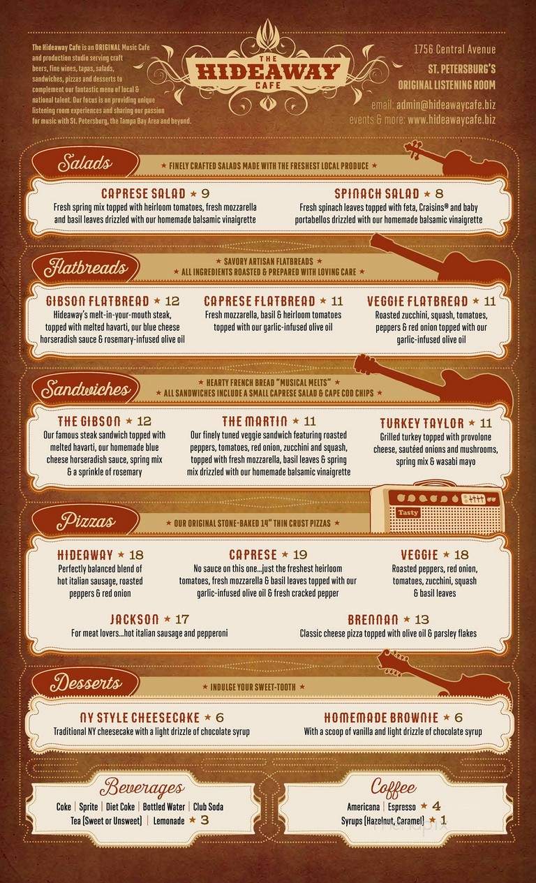 Hideaway Cafe - St Petersburg, FL menu_pic