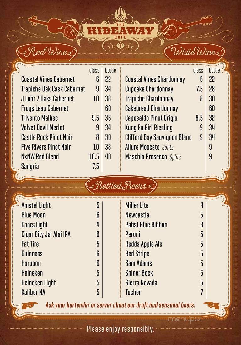 Hideaway Cafe - St Petersburg, FL menu_pic