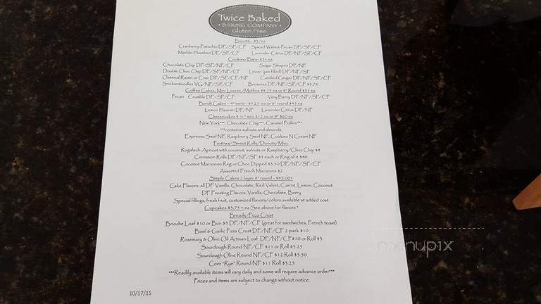 Twice Baked Baking Company - Long Beach, CA menu_pic