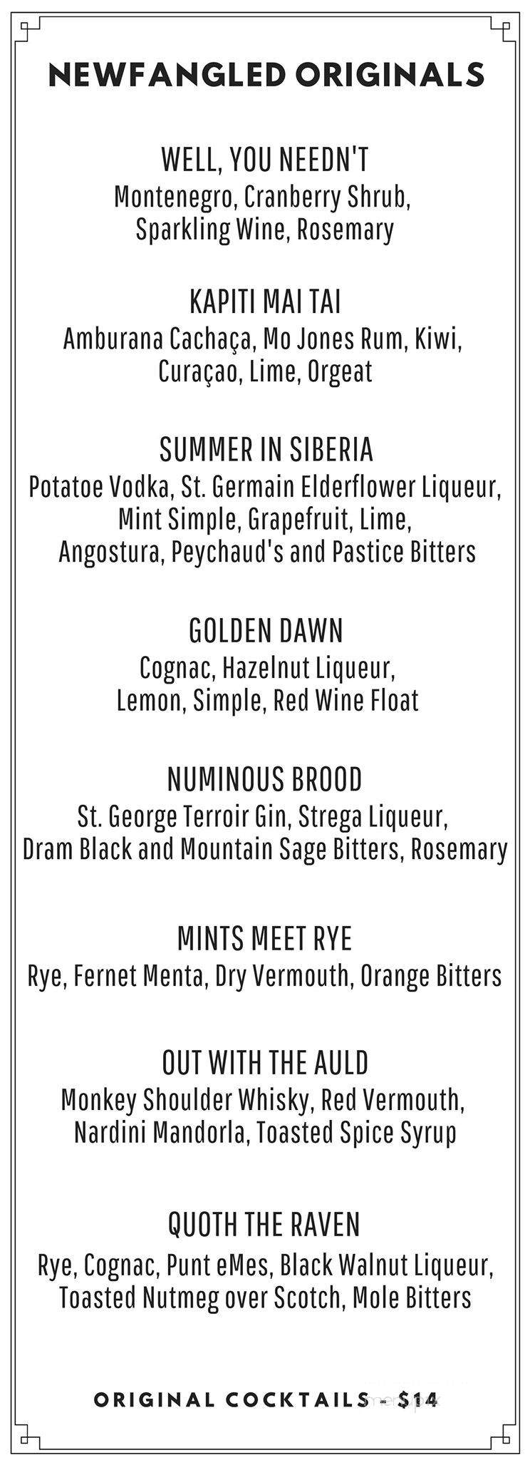 Nocturne - Denver, CO menu_pic