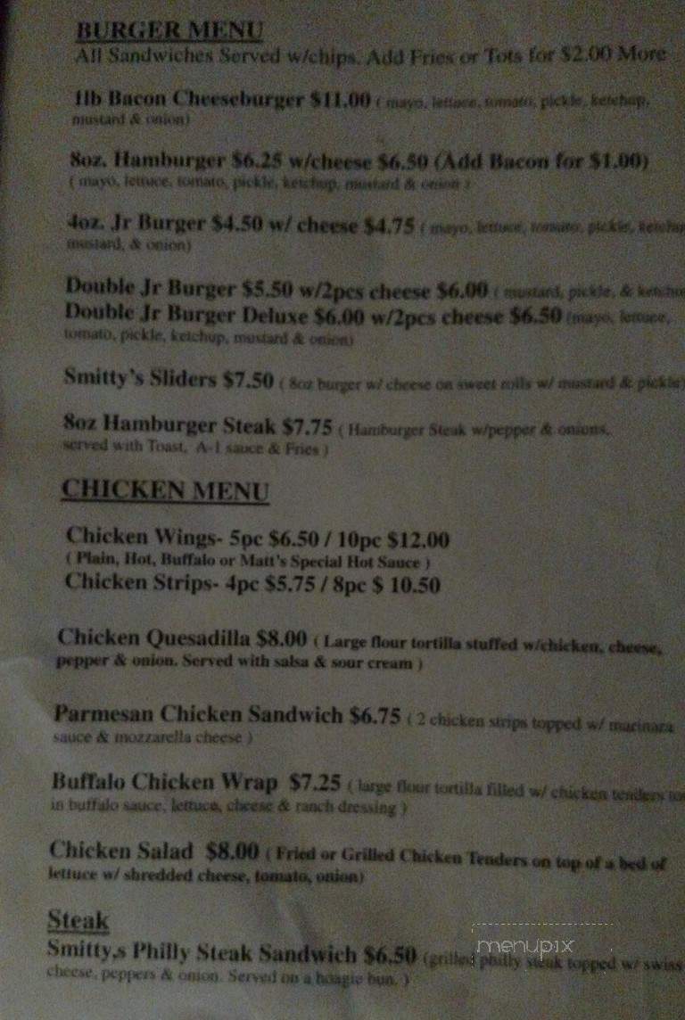 Smitty's Bar & Grill - Lebanon, TN menu_pic