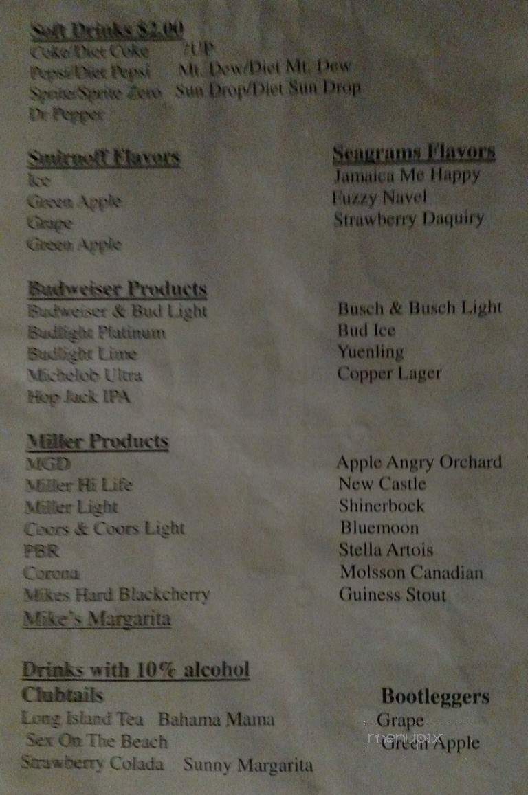 Smitty's Bar & Grill - Lebanon, TN menu_pic