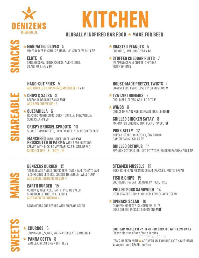Denizens Brewing Co. - Silver Spring, MD menu_pic