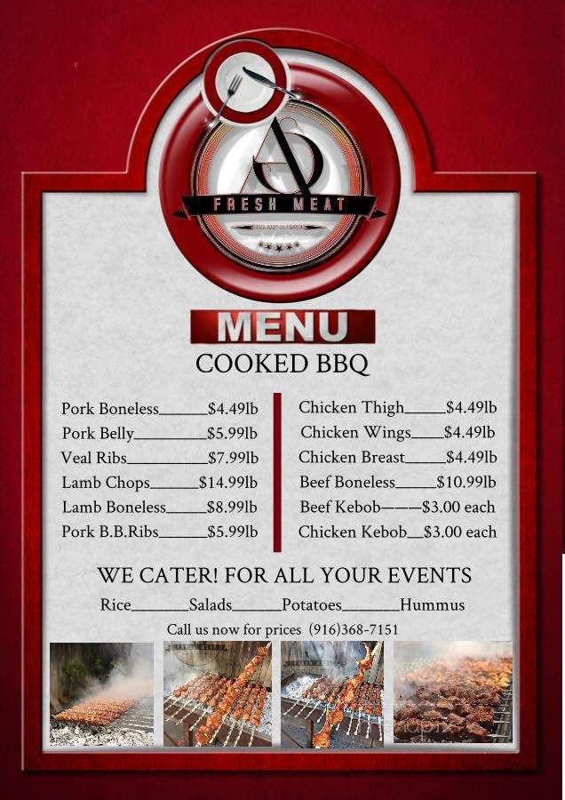 As Fresh Meat and Barbeque To Go - Rancho Cordova, CA menu_pic