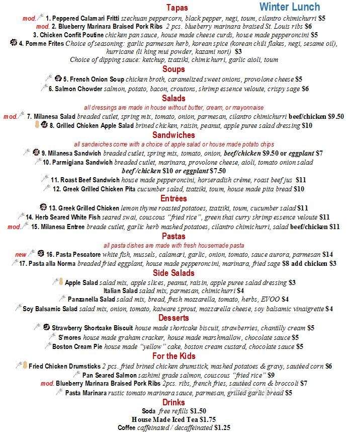 Spencer's Bistro - Buena Park, CA menu_pic