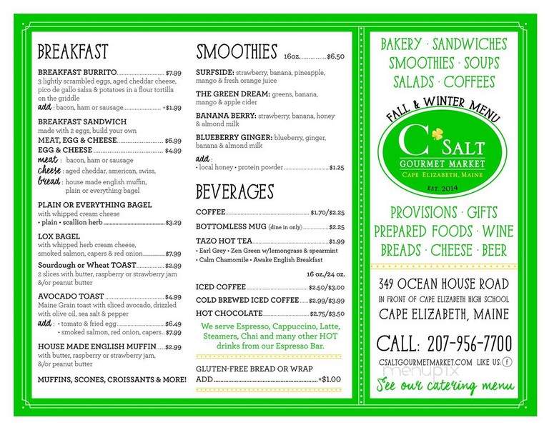 C Salt Gourmet Market - Cape Elizabeth, ME menu_pic