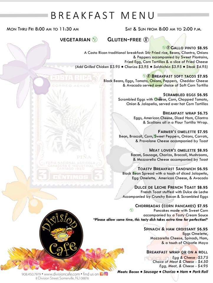 Division Cafe - Somerville, NJ menu_pic
