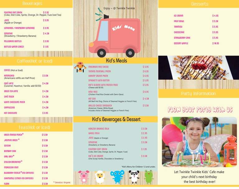 Twinkle Twinkle Kids' Cafe - Lomita, CA menu_pic